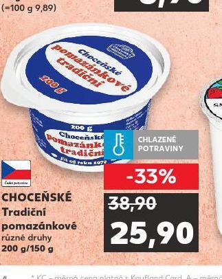 Kaufland Choceňské tradiční pomazánkové nabídka