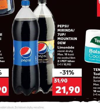 Kaufland Pepsi / 7up / mirinda / mountain dew nabídka
