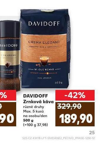 Kaufland Davidoff zrnková káva nabídka