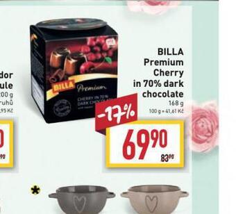 Billa Billa premium cherry in 70% dark chocolate nabídka