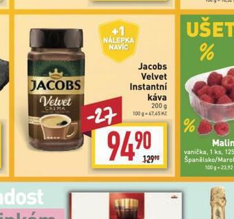 Billa Jacobs velvet instantní káva nabídka