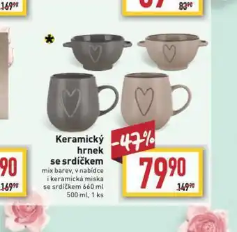 Billa Keramický hrnek se srdíčkem nabídka