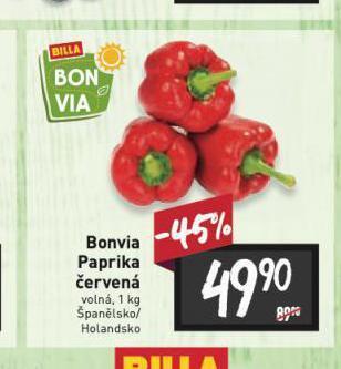 Billa Paprika červená nabídka