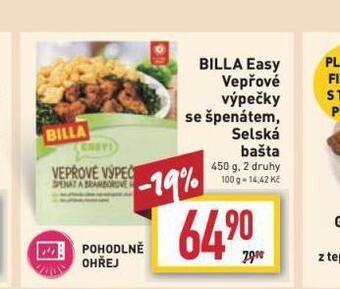 Billa Billa easy vepřové výpečky se špenátem nabídka