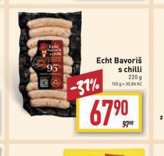Billa Echt bavoriš s chilli nabídka