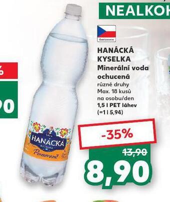 Kaufland Hanácká kyselka ochucená nabídka