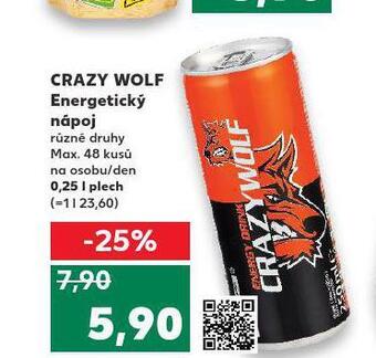 Kaufland Crazy wolf energetický nápoj nabídka