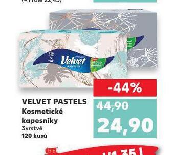 Kaufland Velvet pastels kosmetické kapesníky nabídka