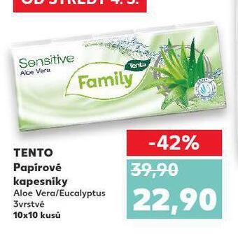 Kaufland Tento papírové kapesníky nabídka