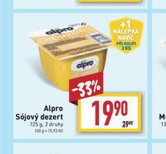 Billa Alpro sójový dezert nabídka