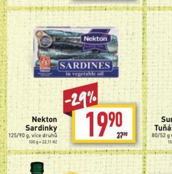 Billa Nekton sardinky nabídka