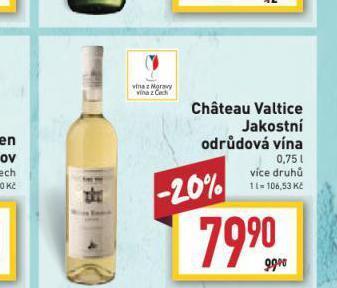 Billa Chateau valtice jakostní odrůdová vína nabídka
