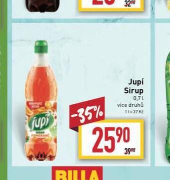 Billa Jupí sirup nabídka