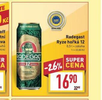 Billa Radegast ryze hořká 12 nabídka