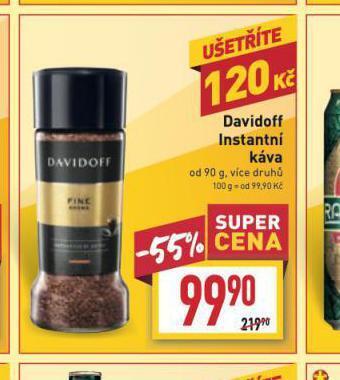 Billa Davidoff instantní káva nabídka