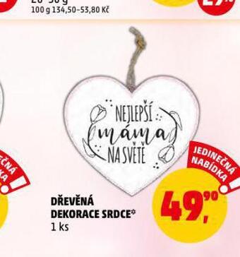 Penny Market Dřevěná dekorace srdce nabídka