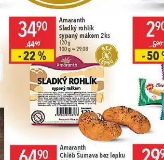 Globus Amaranth sladký rohlík sypaný mákem nabídka