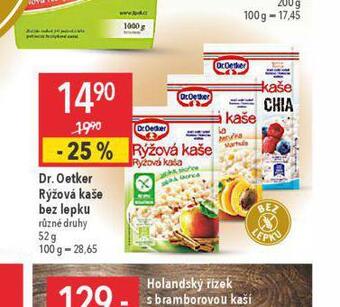 Globus Dr. oetker rýžová kaše bez lepku nabídka