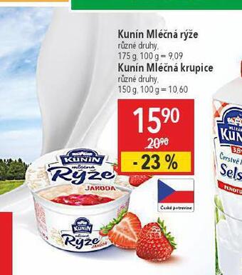 Globus Kunín mléčná rýže nabídka