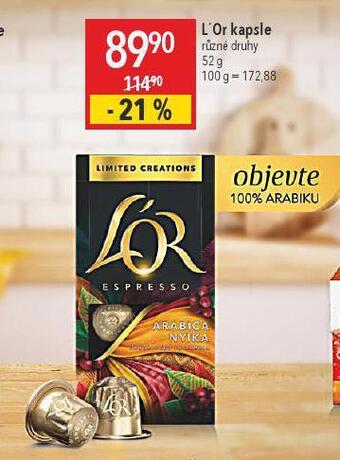 Globus L´or kapsle nabídka