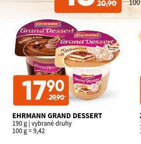 Terno Ehrmann grand dessert nabídka