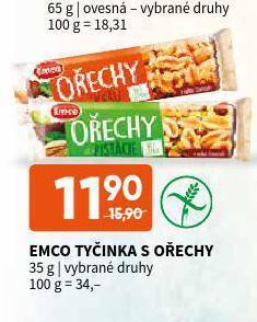 Terno Emco tyčinky s ořechy nabídka
