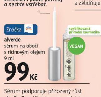 dm drogerie Alverde sérum na obočí nabídka
