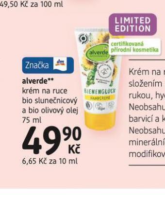 dm drogerie Alverde krém na ruce nabídka