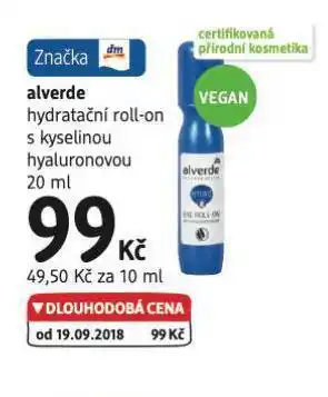 dm drogerie Alverde hydratační roll-on nabídka