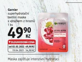 dm drogerie Garnier textilní maska nabídka