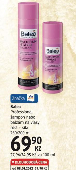 dm drogerie Balea professional šampon, balzám nabídka