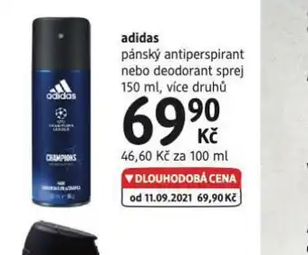 dm drogerie Adidas antiperspirant, deodorant nabídka