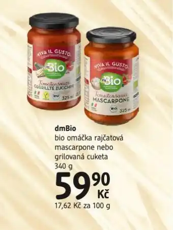 Dmbio bio omáčka rajčatová mascarpone nebo grilovací cuketa