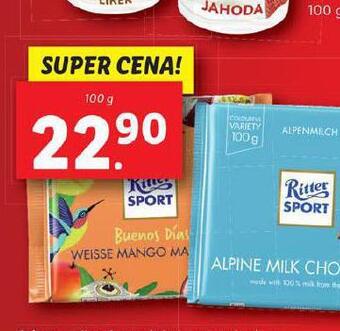 Lidl Ritter sport čokoláda nabídka