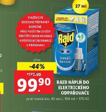 Lidl Raid náplň do elektrického odpařovače nabídka