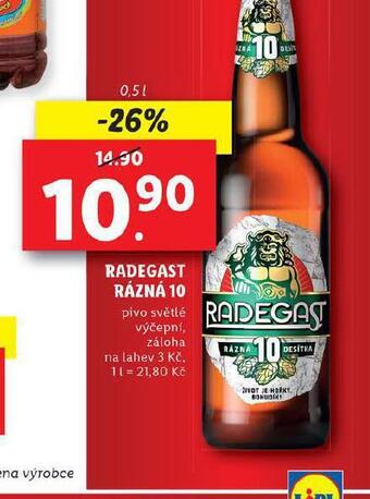 Lidl Pivo radegast rázná 10 nabídka