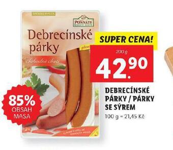 Lidl Párky se sýrem nabídka