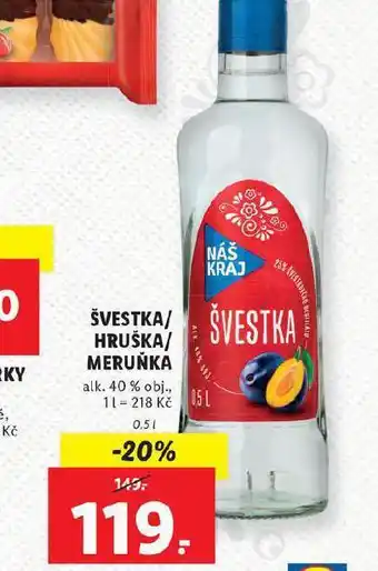 Lidl Švestka / hruška / meruňka nabídka