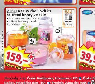 Norma Svíčka se třemi knoty ve skle nabídka