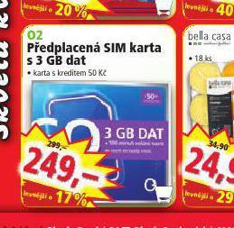 Norma Předplacená sim karta s 3 gb dat nabídka