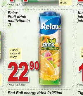 Lidl Relax fruit drink multivitamin nabídka
