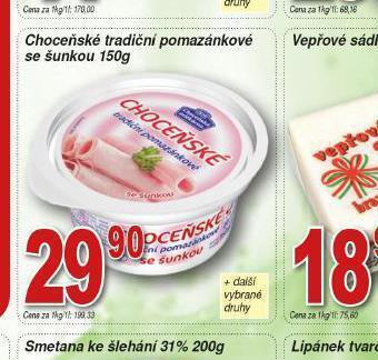 Lidl Choceňské tradiční pomazánkové se šunkou nabídka