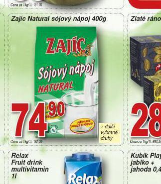 Lidl Zajíc natural sójový nápoj nabídka