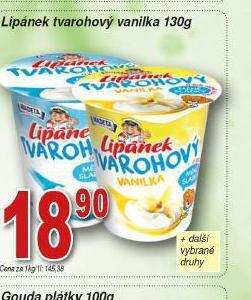 Lidl Lipánek tvarohový vanilka nabídka
