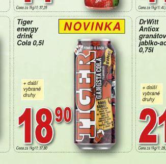 Lidl Tiger energy drink cola nabídka