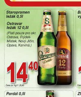 Lidl Pivo ostravar ležák nabídka