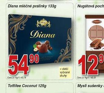 Lidl Diana mléčné pralinky nabídka