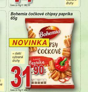 Lidl Bohemia čočkové chipsy paprika nabídka