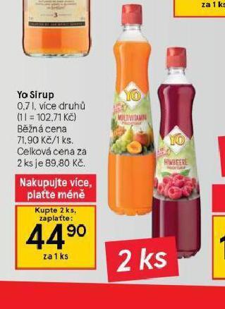 Tesco Yo sirup nabídka