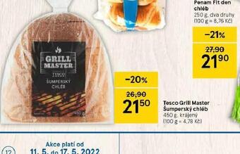 Tesco Tesco grill master šumperský chléb nabídka